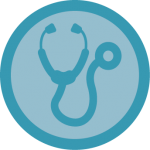 Stethoscope icon: primary marketing research for the healthcare industry