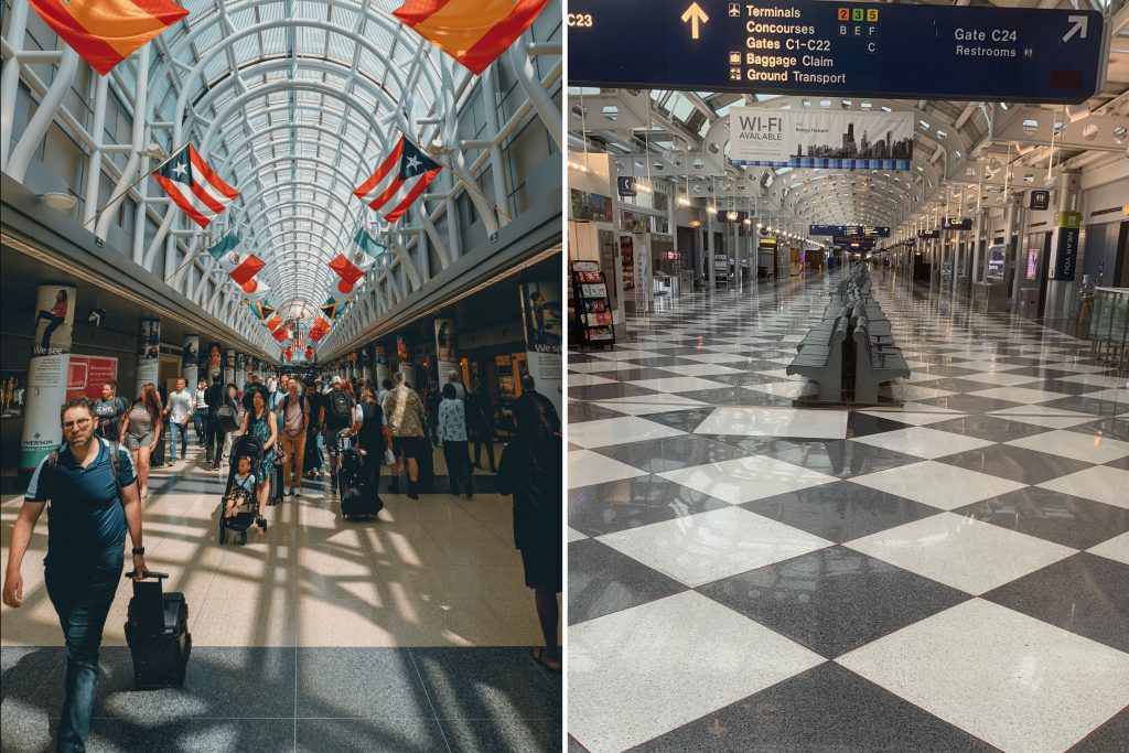 O'Hare before COVID-19 and during the pandemic