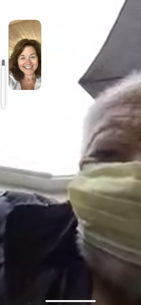 An example of connecting during the pandemic: A screenshot of Artemis Partner Anne Aldrich facetiming with her father