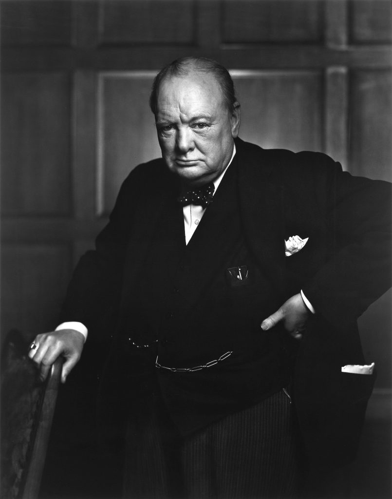 A portrait of Sir Winston Churchill