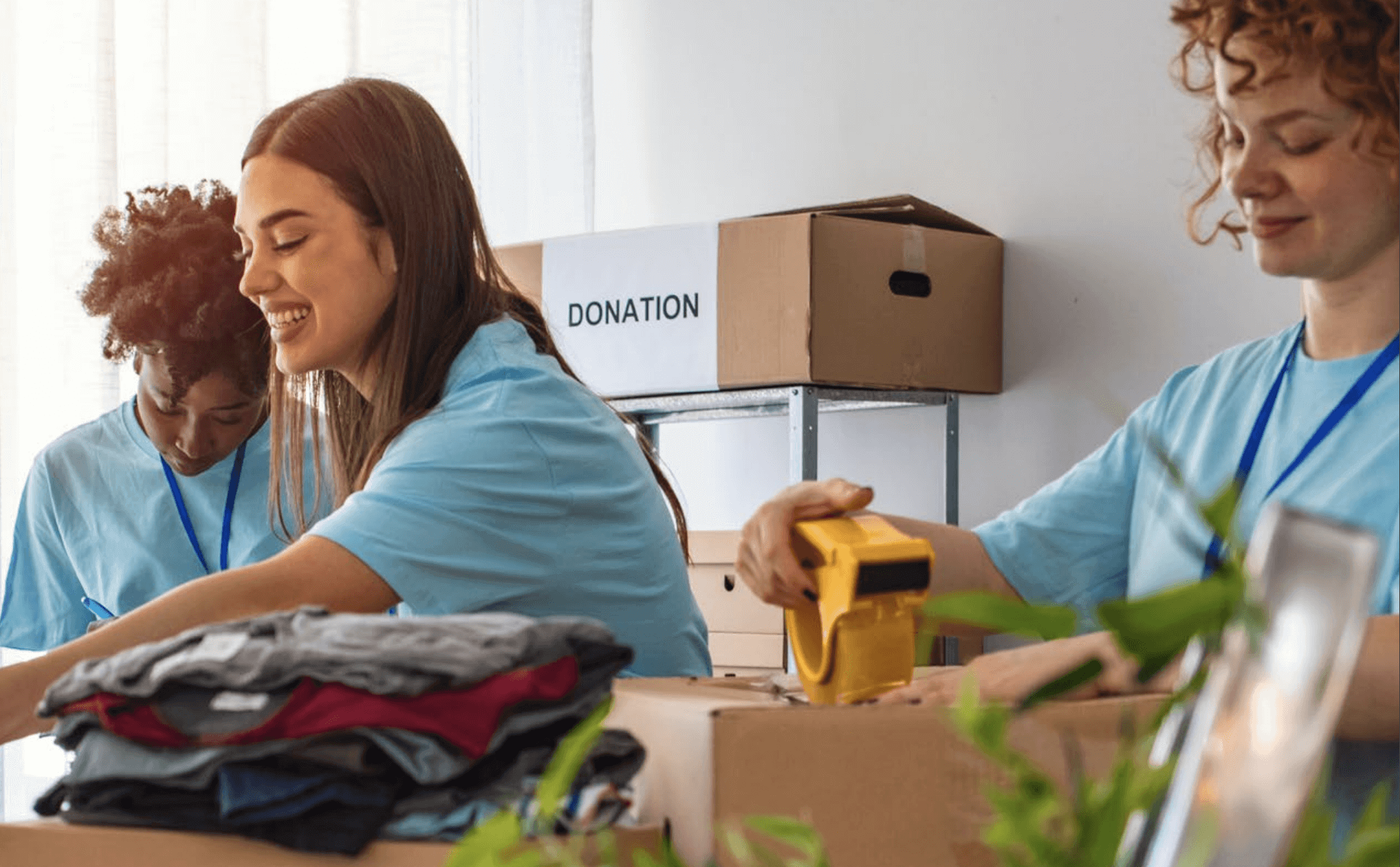 Turning insights into assets: Three young women prepare donations